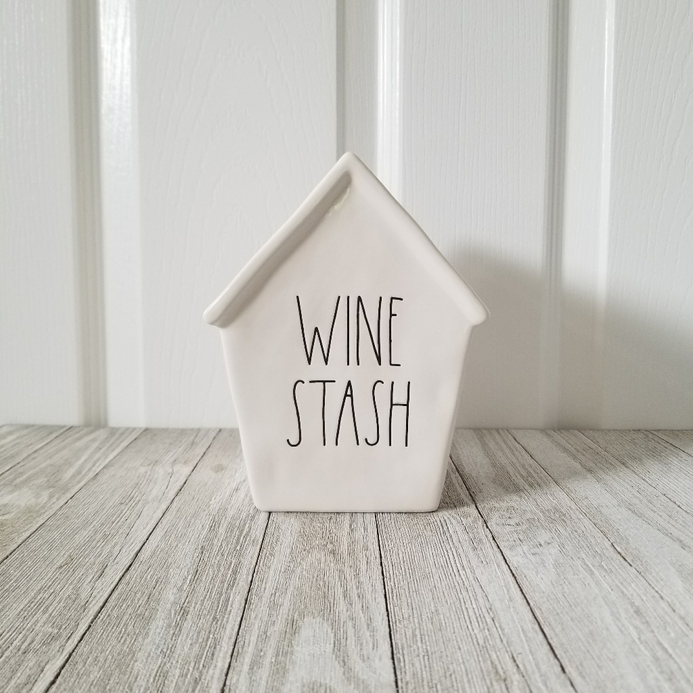 Rae Dunn WINE STASH Ceramic Piggy Bank